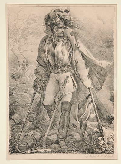Cuirassier Français Portant un Drapeau door Nicolas Toussaint Charlet