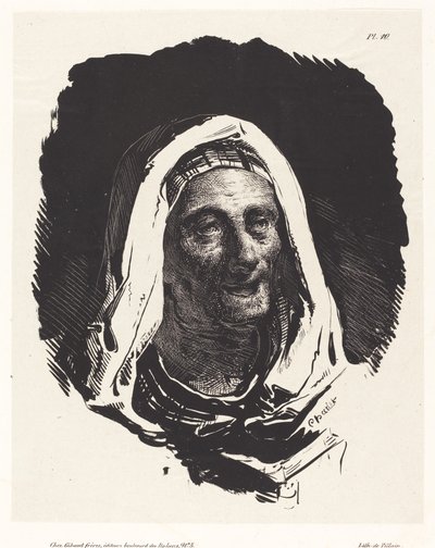 Hoofd van een Oude Vrouw door Nicolas Toussaint Charlet