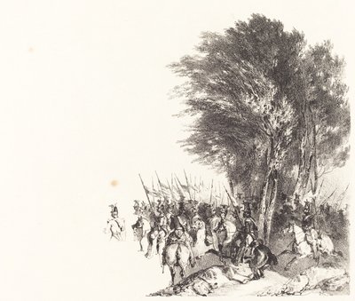 Lanciers op Mars (Lanciers en Marche) door Nicolas Toussaint Charlet