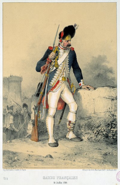 Lid van de Franse garde (14 juli 1789). Gravure door Nicolas Toussaint Charlet door Nicolas Toussaint Charlet
