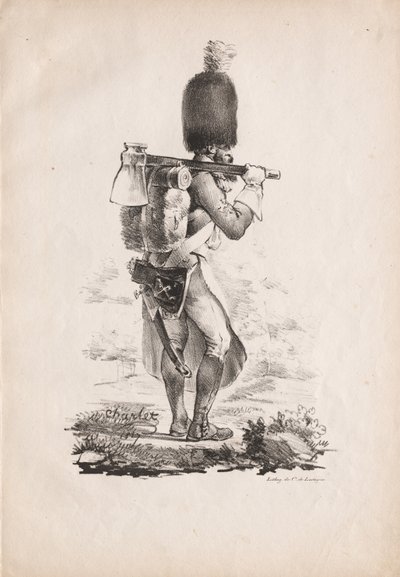 Militaire kostuums: Infanteriesappeur, 1817-1818 door Nicolas Toussaint Charlet