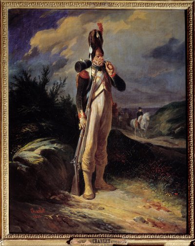 Portret van een grenadier van de wacht door Nicolas Toussaint Charlet