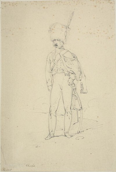 Staande huzaar door Nicolas Toussaint Charlet