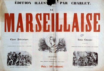 Titelpagina van het patriottische lied La Marseillaise (illustratie) door Nicolas Toussaint Charlet