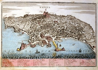 Kaart van de stad Napels. Kaart van Le Fer door Nicolas de Fer