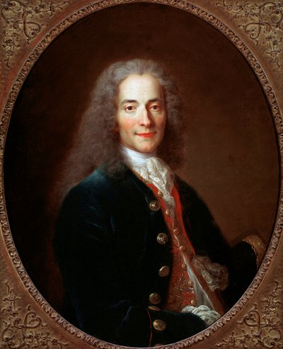 Portret van de Franse schrijver en filosoof Voltaire, na 1718 door Nicolas de Largillière