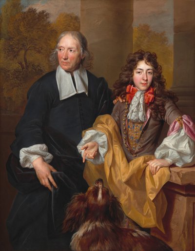 Portret van een Jonge Man en Zijn Leraar door Nicolas de Largillierre