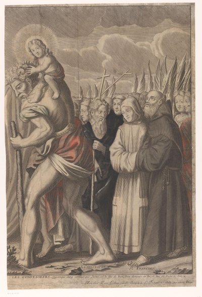 Triomftocht van Christus met figuren uit het Oude en Nieuwe Testament door Nicolas de Larmessin (I)