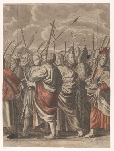 Triomftocht van Christus met figuren uit het Oude en Nieuwe Testament door Nicolas de Larmessin (I)