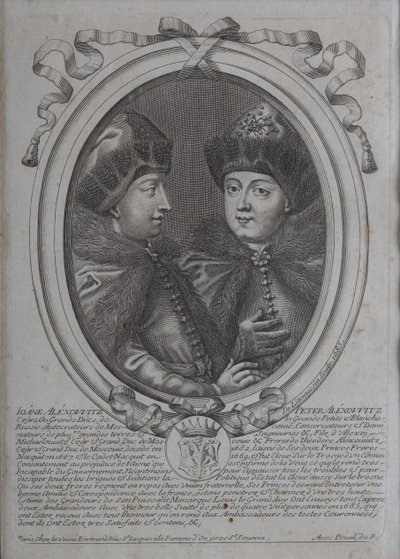 De tsaren Ivan Alexeyevich en Peter Alexeyevich van Rusland door Nicolas de Larmessin