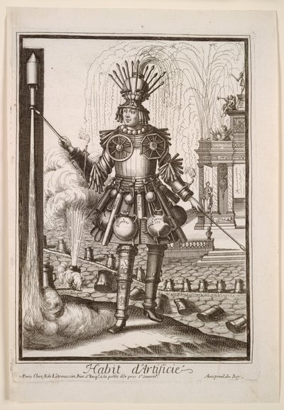 Fantasiekostuums: Kostuum van de Vuurwerkmaker, ca. 1690 door Nicolas de Larmessin II
