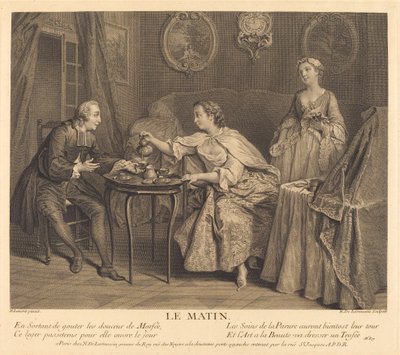 De Ochtend door Nicolas de Larmessin IV after Nicolas Lancret