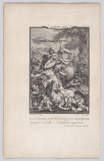 Canto 14, Stanza 45, uit Orlando Furioso, 1774 door Nicolas de Launay