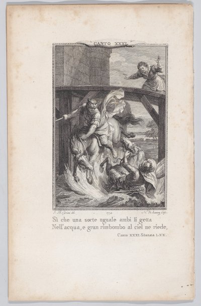 Canto 31, Stanza 70, uit Orlando Furioso door Nicolas de Launay
