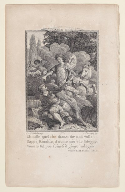 Canto 42, Stanza 64, uit Orlando Furioso door Nicolas de Launay