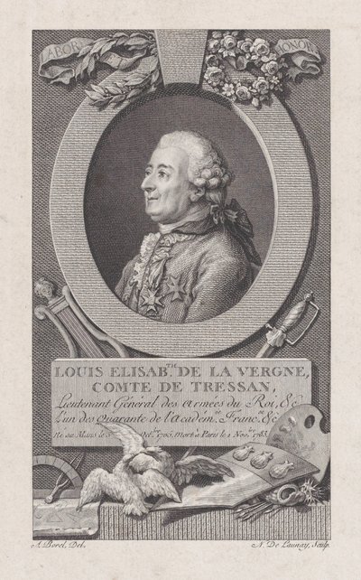 Portret van Louis Elisabeth de La Vergne, Comte de Tressan door Nicolas de Launay