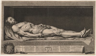 Het lichaam van Christus in het graf, 1654 door Nicolas de Platte Montagne