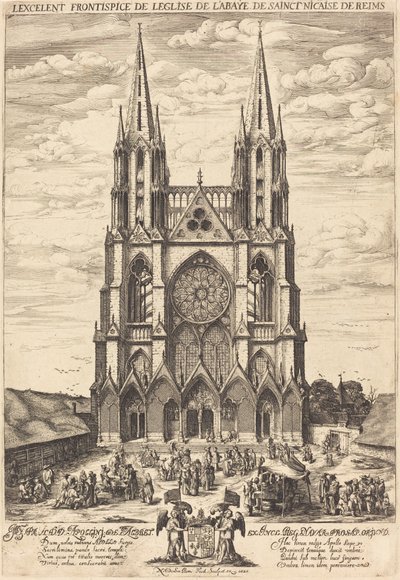 De gevel van de abdij van S. Nicaise de Reims door Nicolas de Son
