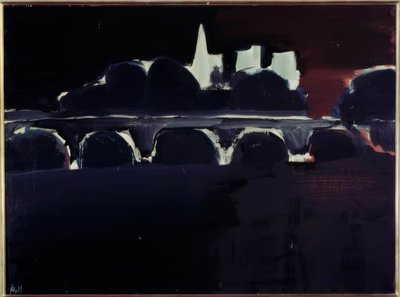 Uitzicht op Parijs bij nacht door Nicolas de Staël