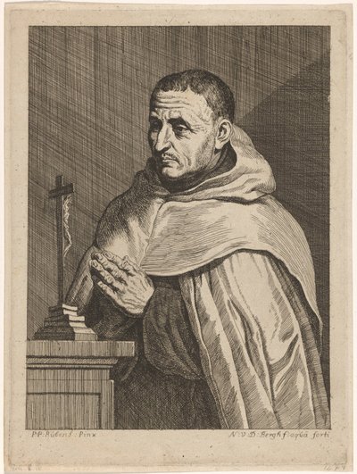 Portret van een karmeliet door Nicolas van den Bergh