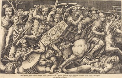 Romeinse Soldaten Vechten tegen de Daciërs door Nicolaus Beatrizet