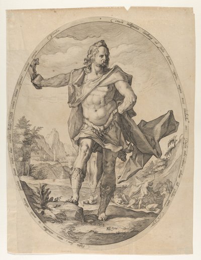 Simson uit Helden en heldinnen van het Oude Testament, ca. 1597 door Nicolaus Braeu