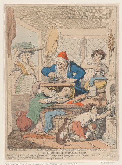 Ellende van het menselijk leven: Terwijl diep in studie en verloren in gedachten in de gecompliceerde door Nicolaus Heideloff