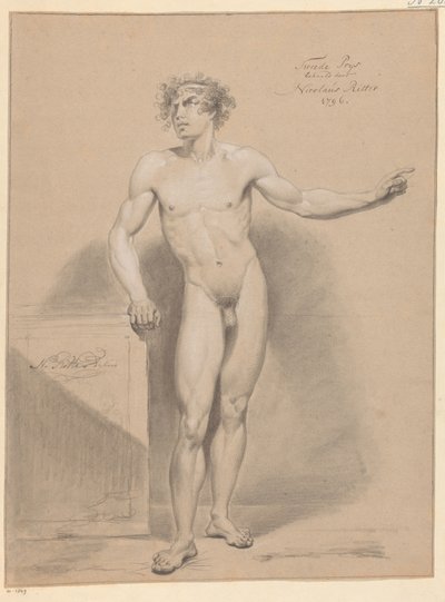 Staand mannelijk naakt, van voren gezien (2e prijs 1796) door Nicolaus Ritter jr.