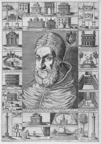 Portret van Sixtus V door Nicolaus van Aelst