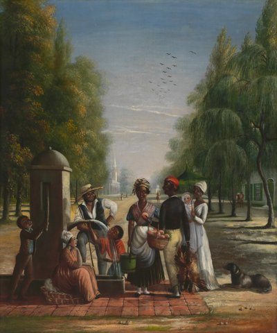 Dienaren bij een Pomp, ca. 1840 door Nicolino Calyo