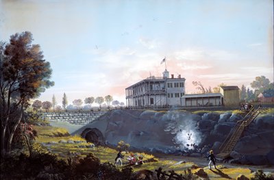 Uitzicht op de tunnel van de Harlem Railroad, ca.1837 door Nicolino Calyo