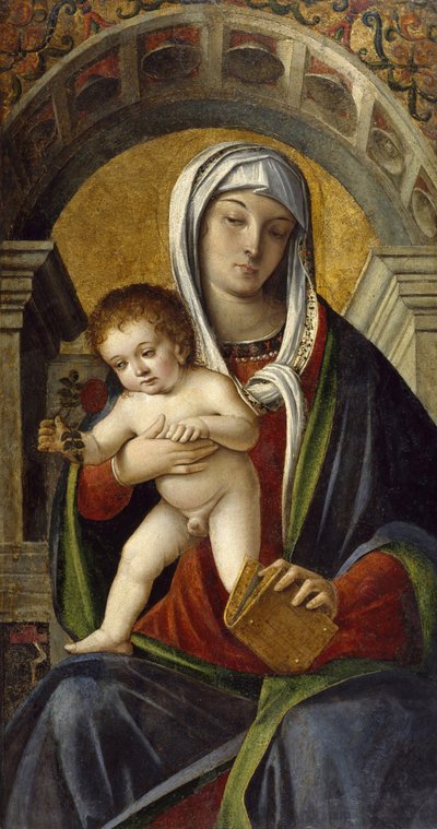 Drieluik Paneel met Madonna en Kind door Nicolo Rondinelli