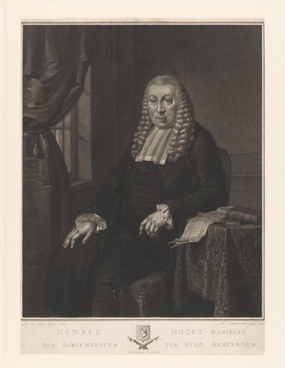 Portret van Hendrik Danielsz. Hooft, burgemeester van Amsterdam door Nicolo Schiavonetti