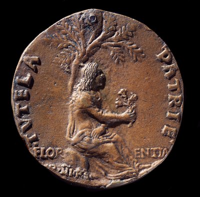 Medaille die Lorenzo de Medici, bekend als de Magnifieke, voorstelt door Nicolo Spinelli