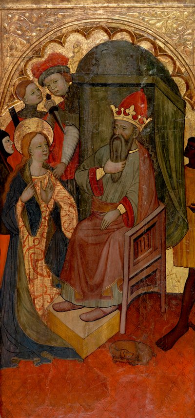 Sint-Katharina van Alexandrië voor de Romeinse keizer door Nicolás Solano