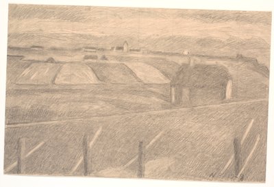 Landschap bij Ferring, vuurtoren verlicht door Niels Jakob Jakobsen Bjerre