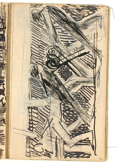Figurencompositie - schets voor reliëf over verschillende ambachten? door Niels Larsen Stevns