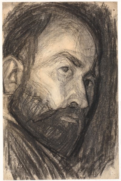 Zelfportret. Hoofd 3/4 profiel naar rechts door Niels Larsen Stevns
