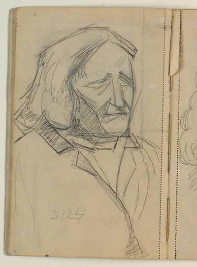 Studie van Thorvaldsen naar A.C.T. Neubourgs daguerreotypie uit 1840 door Niels Larsen Stevns