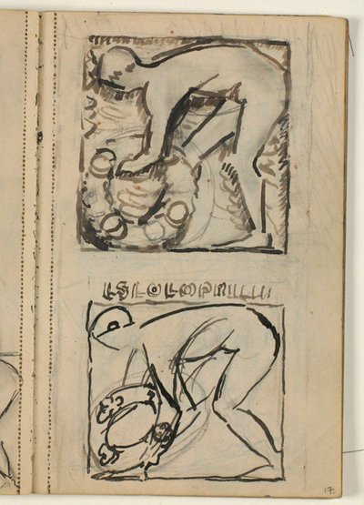 Ontwerp voor het grafmonument van Poul S. Christiansen door Niels Larsen Stevns