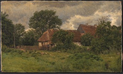 Oude bijgebouwen bij een landhuis door Niels Skovgaard