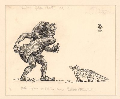 Illustratie voor De dikke kat door Niels Skovgaard