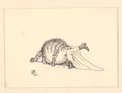 Illustratie voor De dikke kat door Niels Skovgaard
