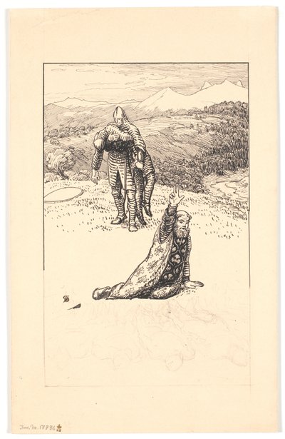 De dood van aartsbisschop Turpin door Niels Skovgaard