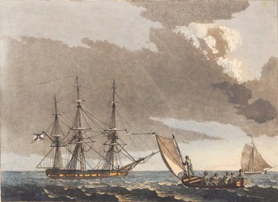 Een Russische fregat voor anker door Niels Truslew