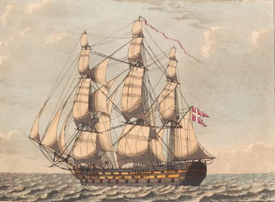 Een Deens verlof schip, gezien in de luwte, met zijwind door Niels Truslew