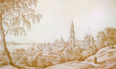Uitzicht op Kostroma, Rusland door Nikandor Grigorievich Chernetsov