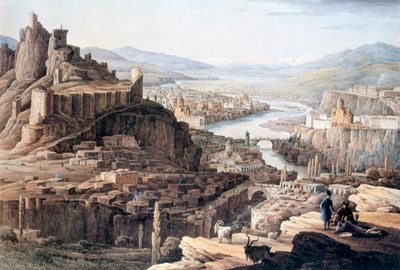 Uitzicht op Tiflis door Nikandor Grigorievich Chernetsov