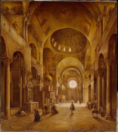 Binnenaanzicht van de San Marco-basiliek in Venetië door Nikanor Grigorjewitsch Tschernezow