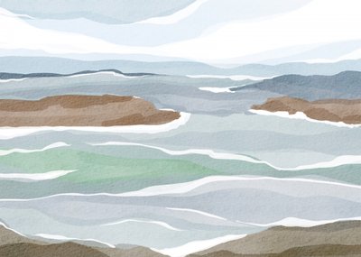 Abstracte oceaanlagen door Nikita Jariwala